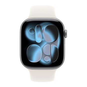 Apple Watch Series 11, 46 mm, Space Gray Aluminum Starlight Sport Band S/M